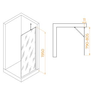 Душевая перегородка RGW WA-102W 351010208-15 80см белый